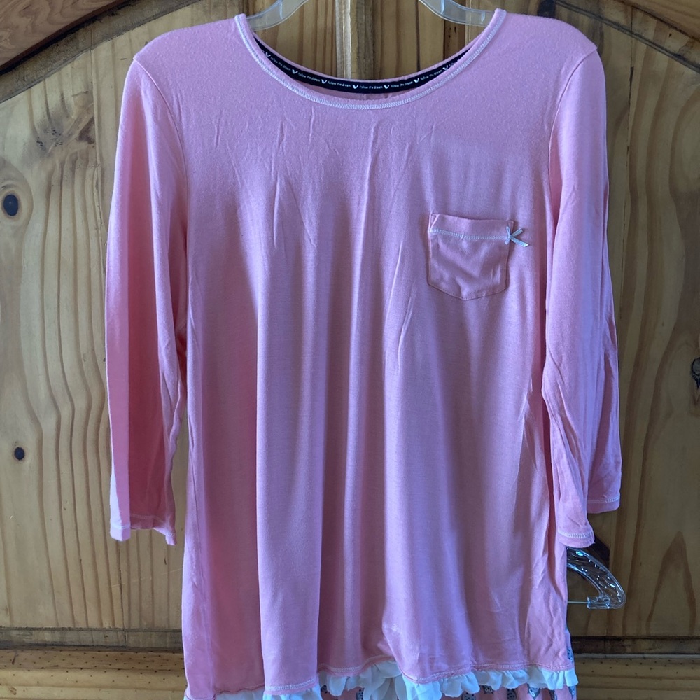 Women’s Layla pink gray owls 2 piece soft pajamas set size M